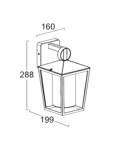 Black outdoor wall lamp 28.8cm made of aluminum and glass E27 IP44
