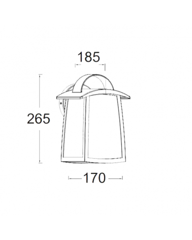 Aplique pared de exterior negro 26,5cm de aluminio y cristal efecto gotas E27 IP44