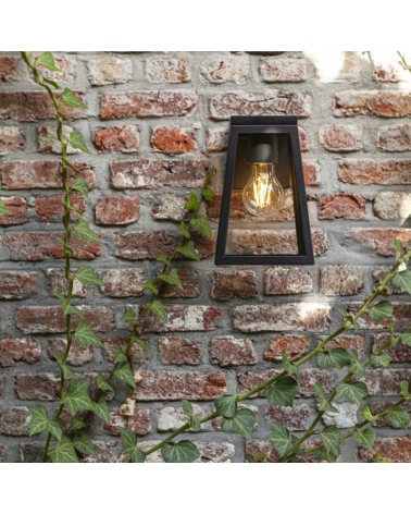 Black outdoor wall lamp SOLAR 20.7cm aluminum and glass E27 2W IP44 2700K