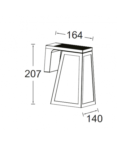Aplique pared de exterior negro SOLAR 20,7cm aluminio y cristal E27 2W IP44 2700K