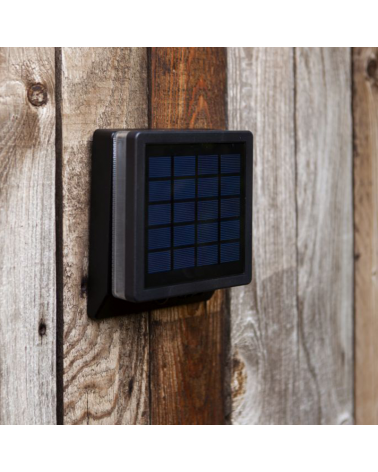 Aplique pared de exterior negro SOLAR 19,5cm de aluminio y PC LED 8W IP44 4000K SENSOR MOVIMENTO