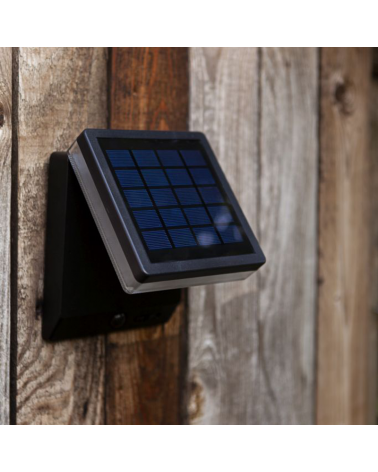Aplique pared de exterior negro SOLAR 19,5cm de aluminio y PC LED 8W IP44 4000K SENSOR MOVIMENTO