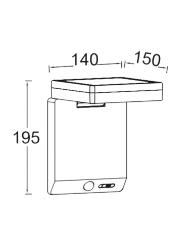 Aplique pared de exterior negro SOLAR 19,5cm de aluminio y PC LED 8W IP44 4000K SENSOR MOVIMENTO