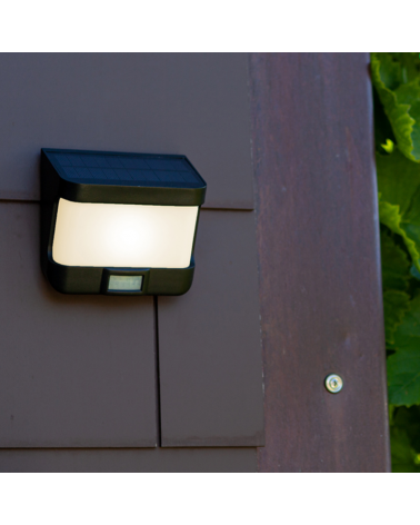 Black outdoor wall lamp SOLAR 11.8cm LED 8W IP54 5000K MOTION SENSOR