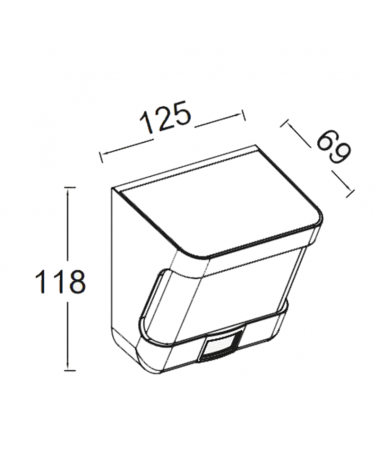 Black outdoor wall lamp SOLAR 11.8cm LED 8W IP54 5000K MOTION SENSOR
