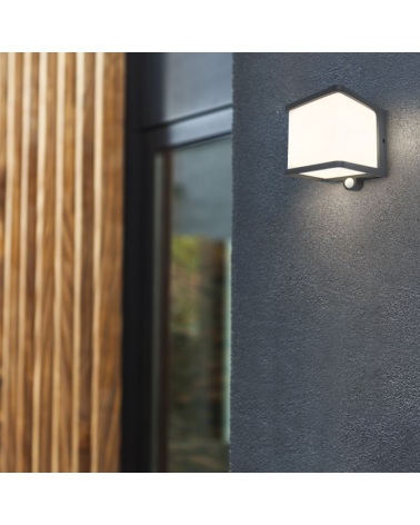 Dark grey outdoor wall light SOLAR 11cm aluminum and PC LED 7.5W IP54 4000K MOTION SENSOR