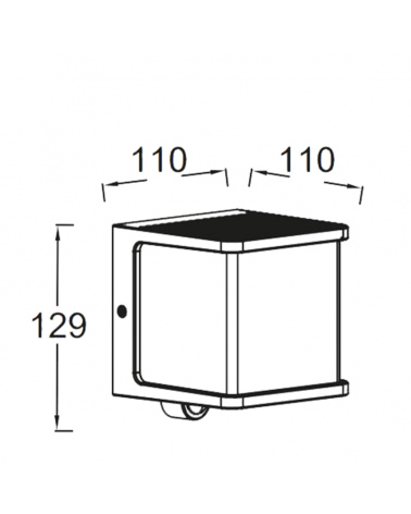 Dark grey outdoor wall light SOLAR 11cm aluminum and PC LED 7.5W IP54 4000K MOTION SENSOR