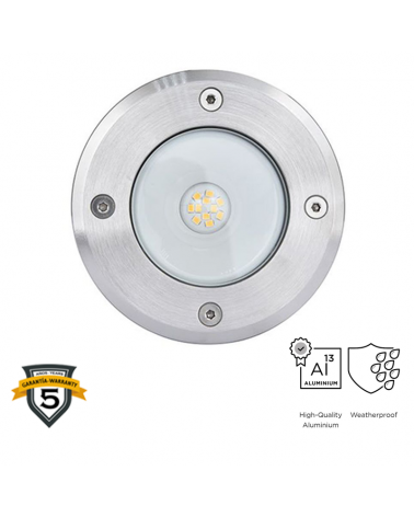 Recessed floor LED 6.8W IP67 aluminum and glass with white light 4000K