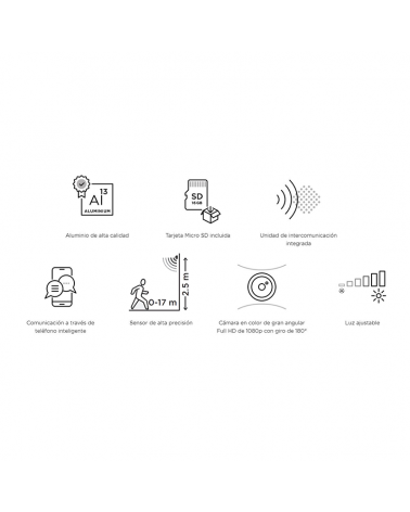 LED outdoor spotlight made of aluminum and white PC 36W IP44 with movement sensor and full HD camera CCT 2700K-6500K