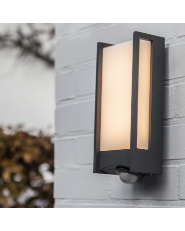 Outdoor wall light LED dark grey 27cm made of aluminum and PC 14W 3000K MOTION SENSOR