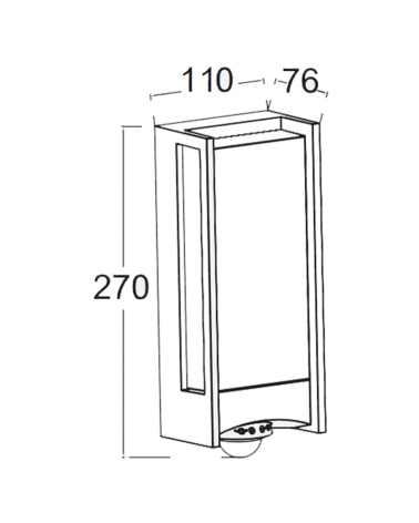 Aplique pared de exterior LED gris oscuro 27cm de aluminio y PC 14W 3000K SENSOR MOVIMIENTO