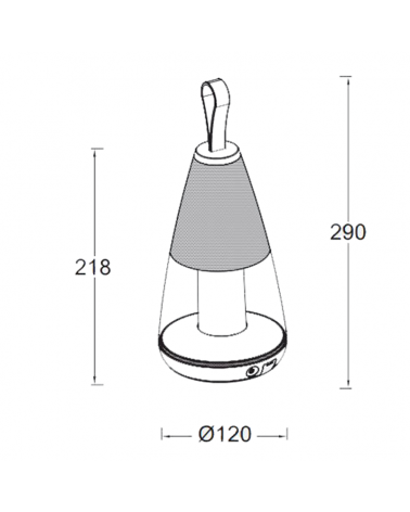 Lámpara de mesa portátil LED 4,5W acabado blanco 29cm IP54 RGB regulable control por voz