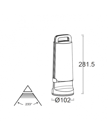 Lámpara solar portátil LED 1,2W 28,1cm IP54 4000K