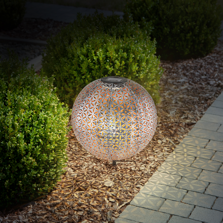 SOLAR decorative ball with metal spike ø27cm 3000K IP44 3V