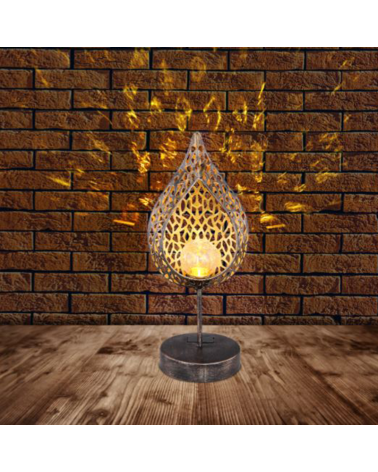 Decorative table lamp SOLAR 35.5cm metal and glass 3000K IP44 3V