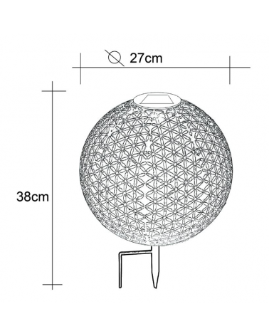 Bola decorativa SOLAR con pincho ø27cm de metal 3000K IP44 3V
