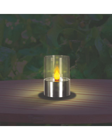 SOLAR table lamp 11cm stainless steel and plastic 1800K IP44 3V