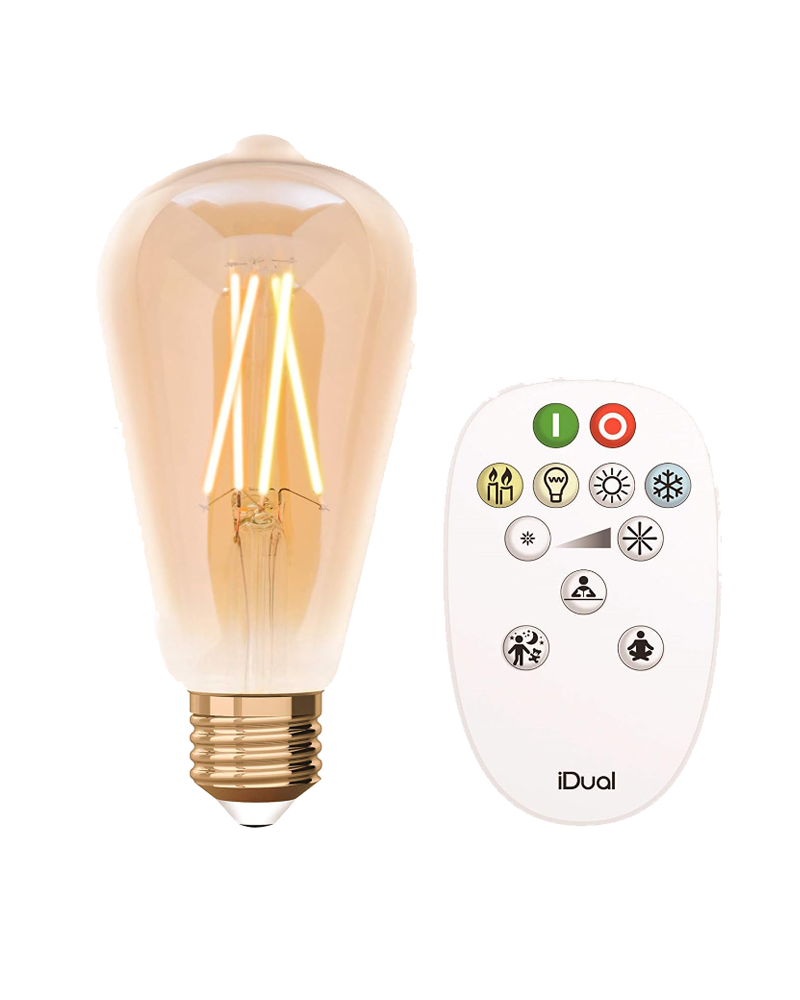 Bombillas LED inteligentes E27 de 9 W con control remoto inalámbrico de 3  zonas de 2.4 GHz, temperatura de color regulable (blanco cálido a blanco) y
