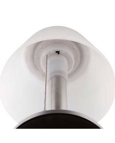 Lámpara SOLAR de mesa 28cm acero inox. y plástico acabado blanco 1800K IP44 5V