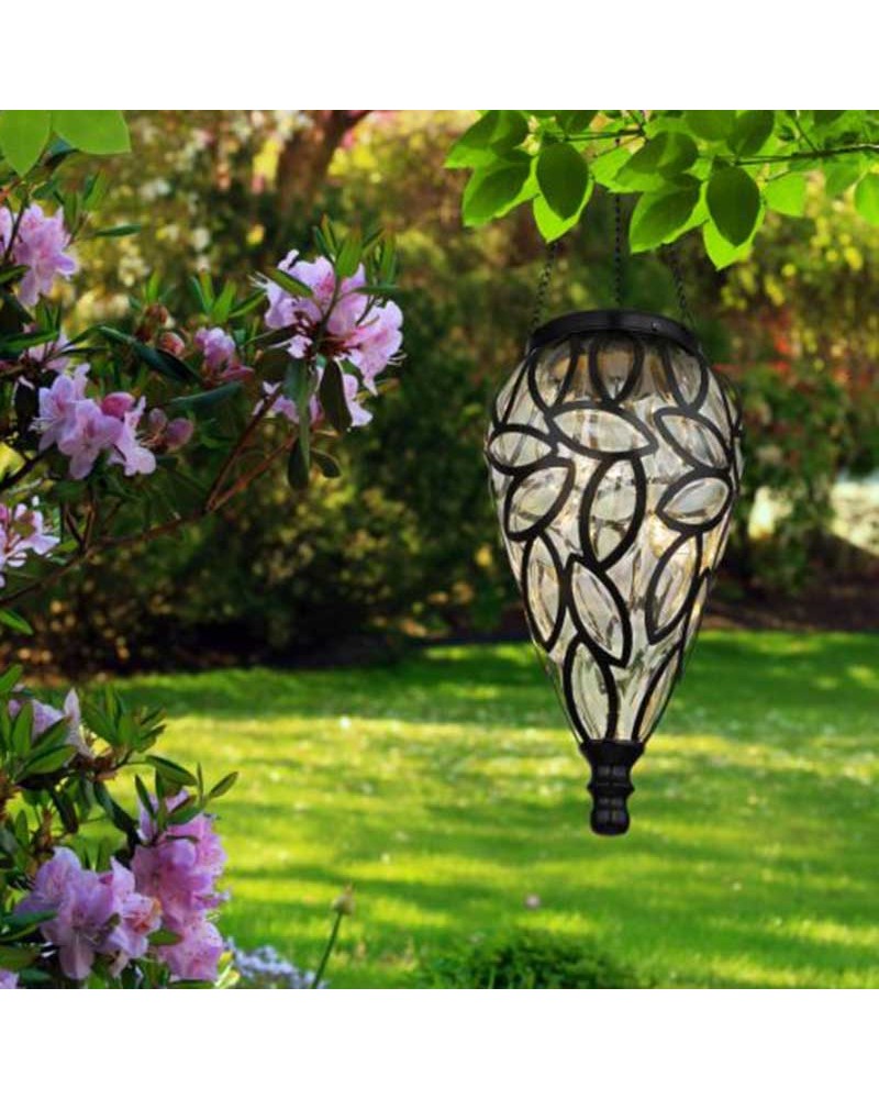 SOLAR hanging lamp 50cm LED for outdoor use IP44 made of metal and black plastic 3200K 3V