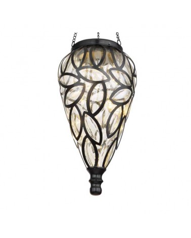 SOLAR hanging lamp 50cm LED for outdoor use IP44 made of metal and black plastic 3200K 3V