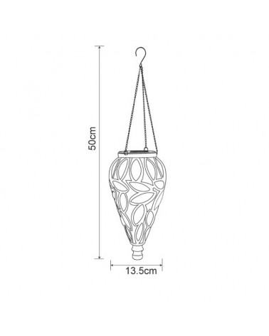 SOLAR hanging lamp 50cm LED for outdoor use IP44 made of metal and black plastic 3200K 3V
