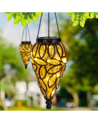 SOLAR hanging lamp 50cm LED for outdoor use IP44 made of metal and black plastic 3200K 3V