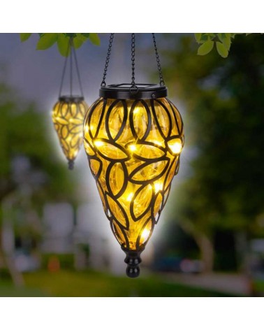 SOLAR hanging lamp 50cm LED for outdoor use IP44 made of metal and black plastic 3200K 3V