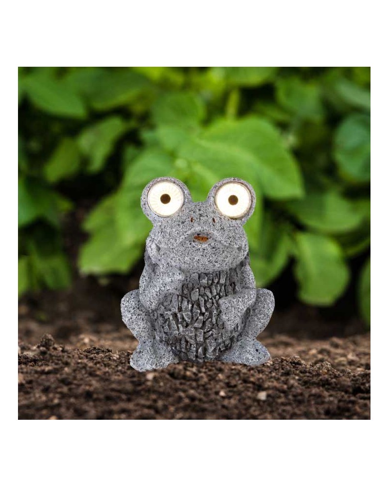 Outdoor LED solar lamp IP44 frog design 21cm