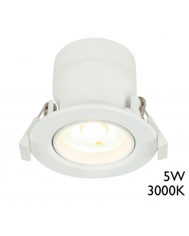 Downlight empotrable blanco oscilante marco redondo LED 3000ºK 5W