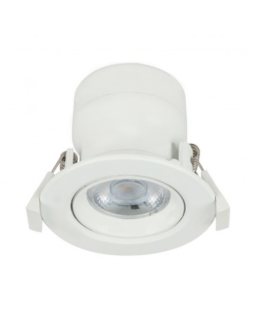 White recessed oscillating downlight round frame LED 3000ºK 5W