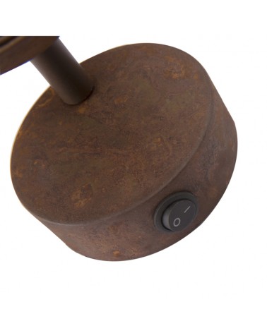 Aplique acabado marron óxido vintage pantalla rejilla con interruptor 1xE14