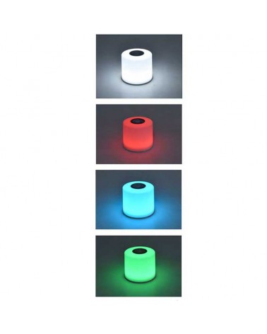 Lámpara portátil LED 2,3W acabado blanco 8,5cm IP44 RGB táctil regulable control por voz