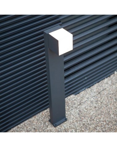 Outdoor beacon 75cm LED 12.2W in aluminum and PC dark grey finish IP54