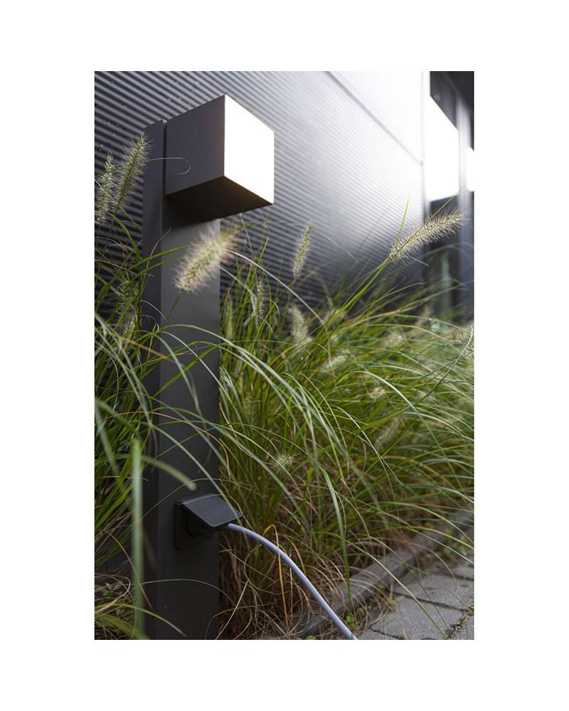 Outdoor beacon 75cm LED 12.2W in aluminum and PC dark grey finish IP54 with waterproof plug