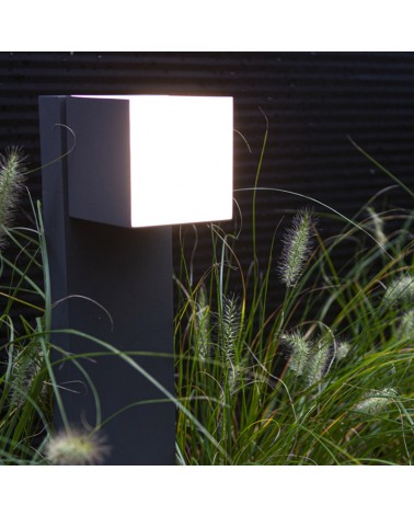 Outdoor beacon 75cm LED 12.2W in aluminum and PC dark grey finish IP54 with waterproof plug