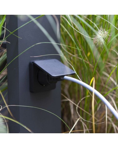 Outdoor beacon 75cm LED 12.2W in aluminum and PC dark grey finish IP54 with waterproof plug