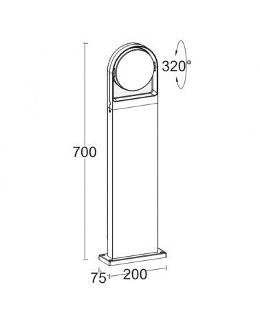 Baliza de exterior 70cm LED 13,5W de aluminio y PC acabado gris oscuro IP54