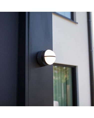 Aplique pared de exterior LED gris oscuro 16,1cm aluminio y PC 13W IP54 3000K