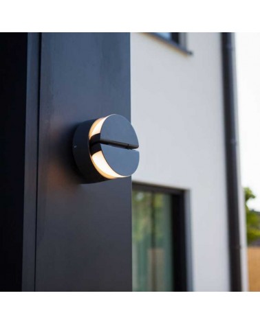 Aplique pared de exterior LED gris oscuro 16,1cm aluminio y PC 13W IP54 3000K