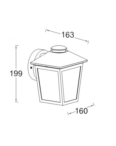 Black outdoor wall lamp 19.9cm made of aluminum and glass E27 IP44