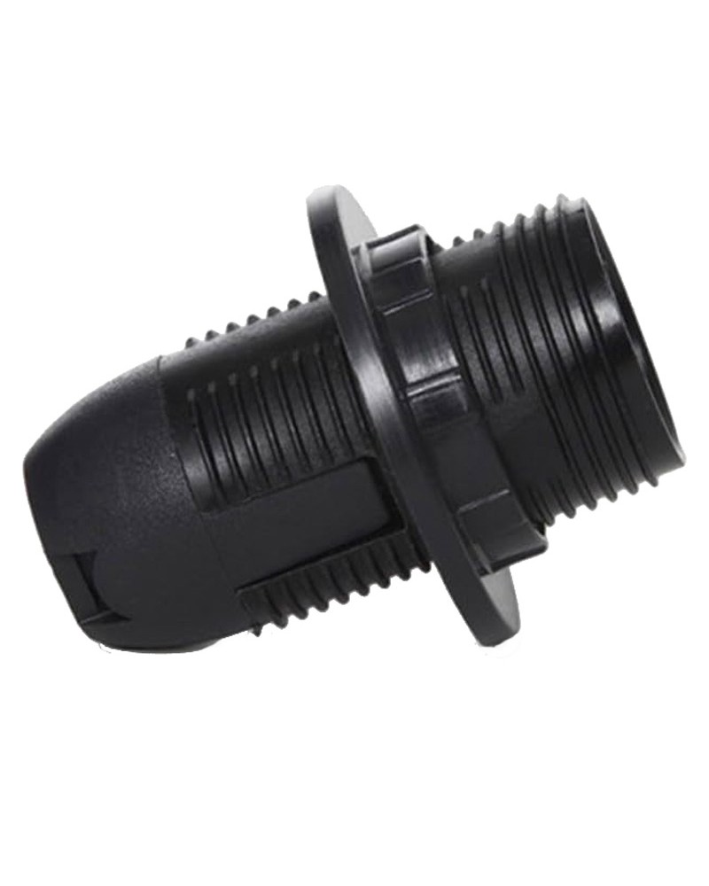 Portalámparas rosca E14 con rosca exterior y arandela incluída