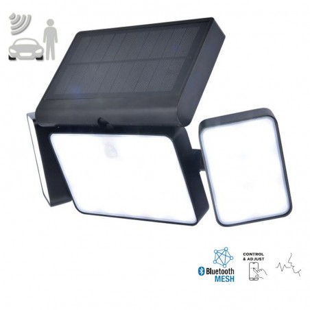SOLAR 32.1cm black outdoor wall light made of synthetic and PC LED 13W IP44 DIMMABLE motion sensor voice control