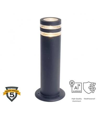 Outdoor beacon 40cm in aluminum and PC dark grey finish GU10 IP44