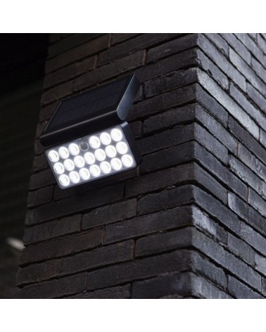 SOLAR black outdoor wall light 18cm synthetic and PC LED 8.5W IP44 motion sensor voice control CCT 2700K-6500K