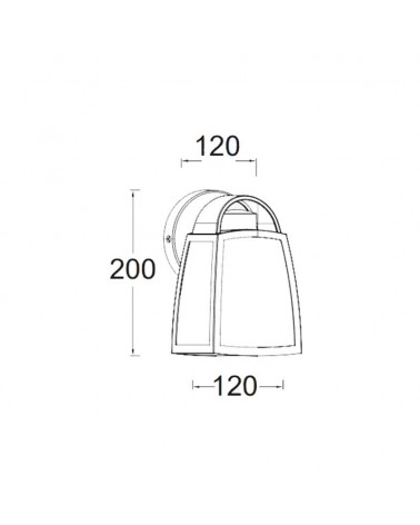 Black outdoor wall light 20cm in aluminum and droplet effect glass E27 IP44