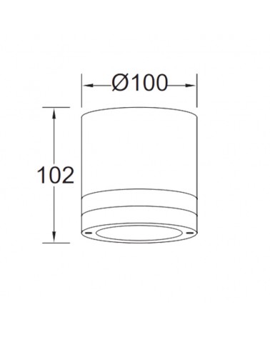 Outdoor ceiling light 10.2cm in aluminum and PC dark grey finish GU10 IP44