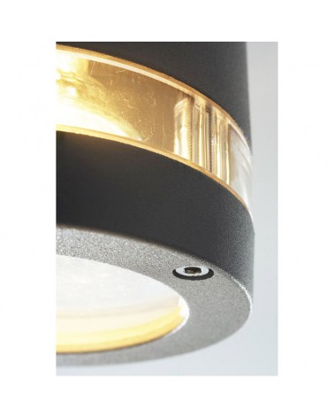 Outdoor ceiling light 10.2cm in aluminum and PC dark grey finish GU10 IP44