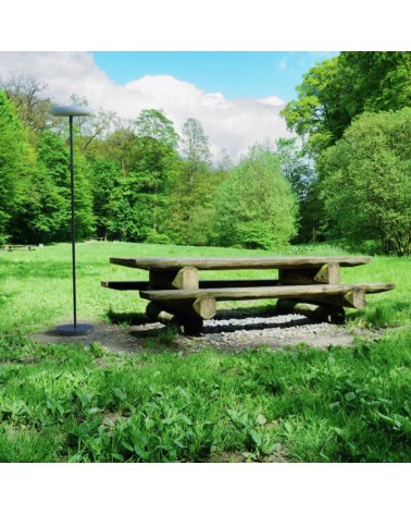 SOLAR floor lamp 173.5cm LED 5.1W aluminum black finish IP54 USB connection