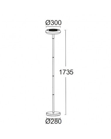 SOLAR floor lamp 173.5cm LED 5.1W aluminum black finish IP54 USB connection